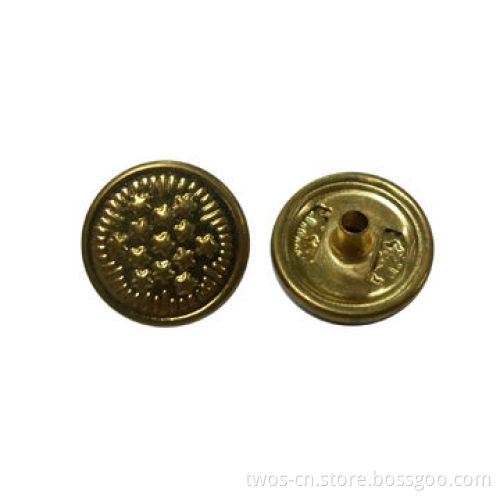 Snap Fastener Button, Made of Brass, Available in Various Designs